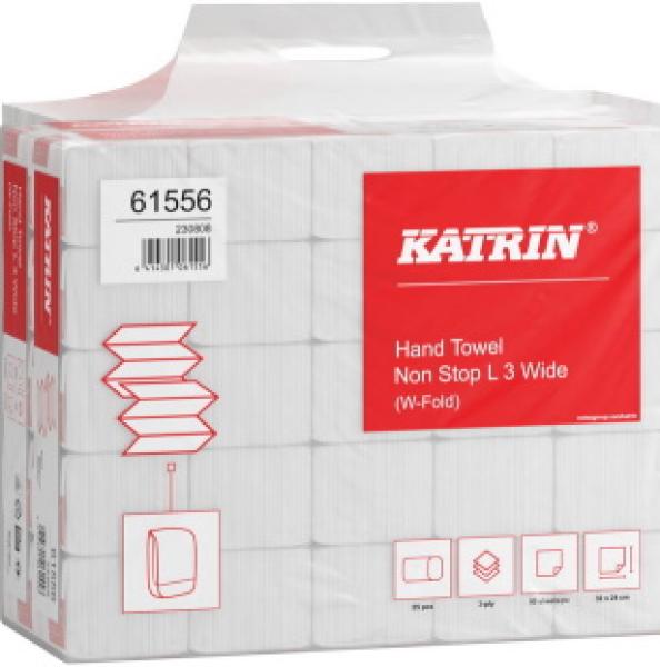 Katrin Papierhandtuch Non Stop L 3 3-lagig W-Falz 24x32 cm Recycling weiß 61556